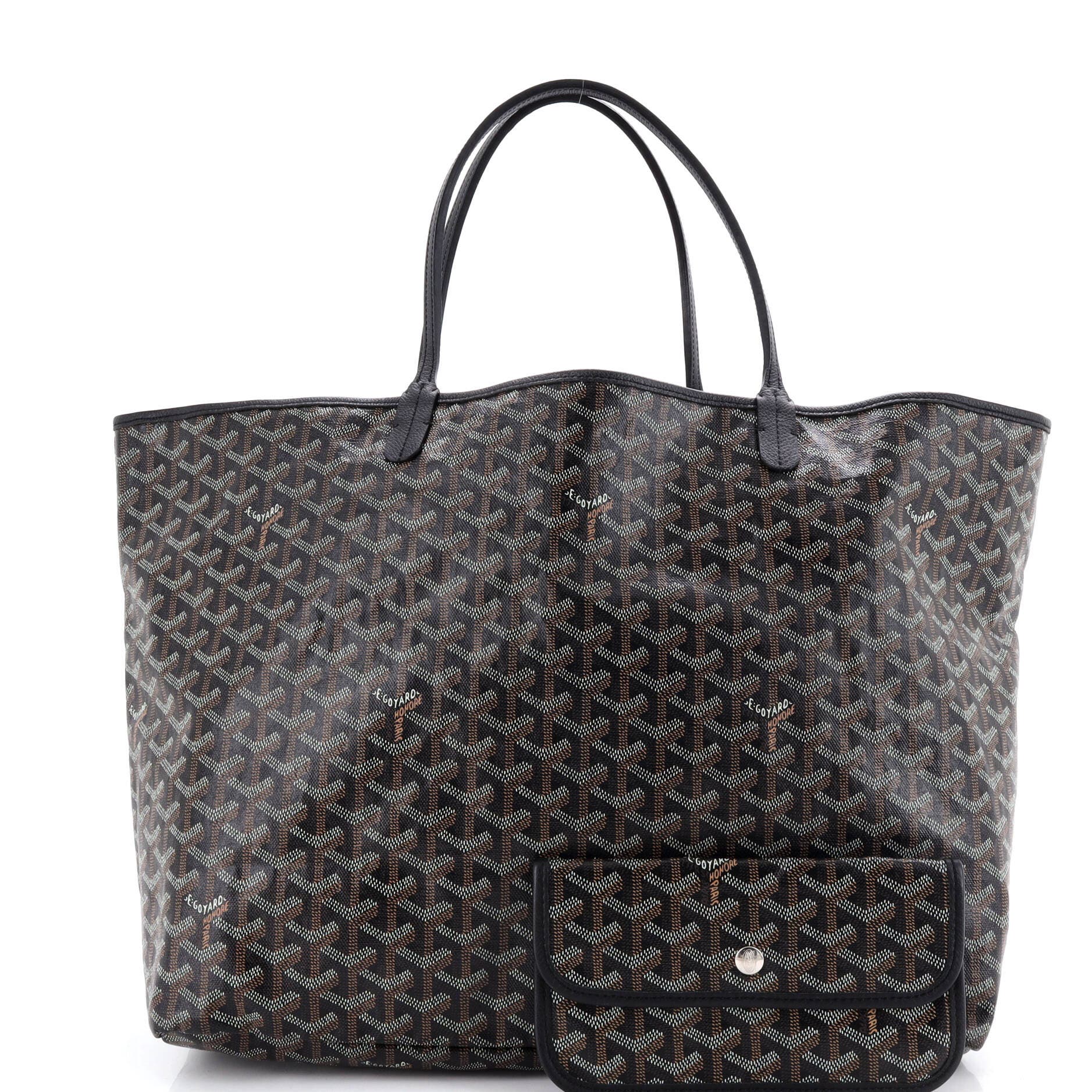 Pre-Owned Goyard Saint Louis Tote Coated Canvas GM, Alternate, color, Black