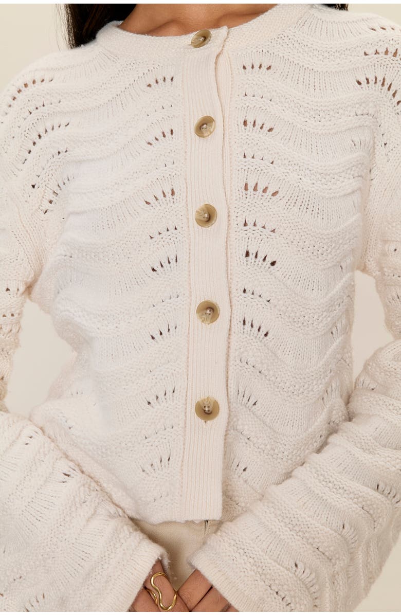 Rebecca Taylor Rem Knit Cardigan, Alternate, color, Ivory