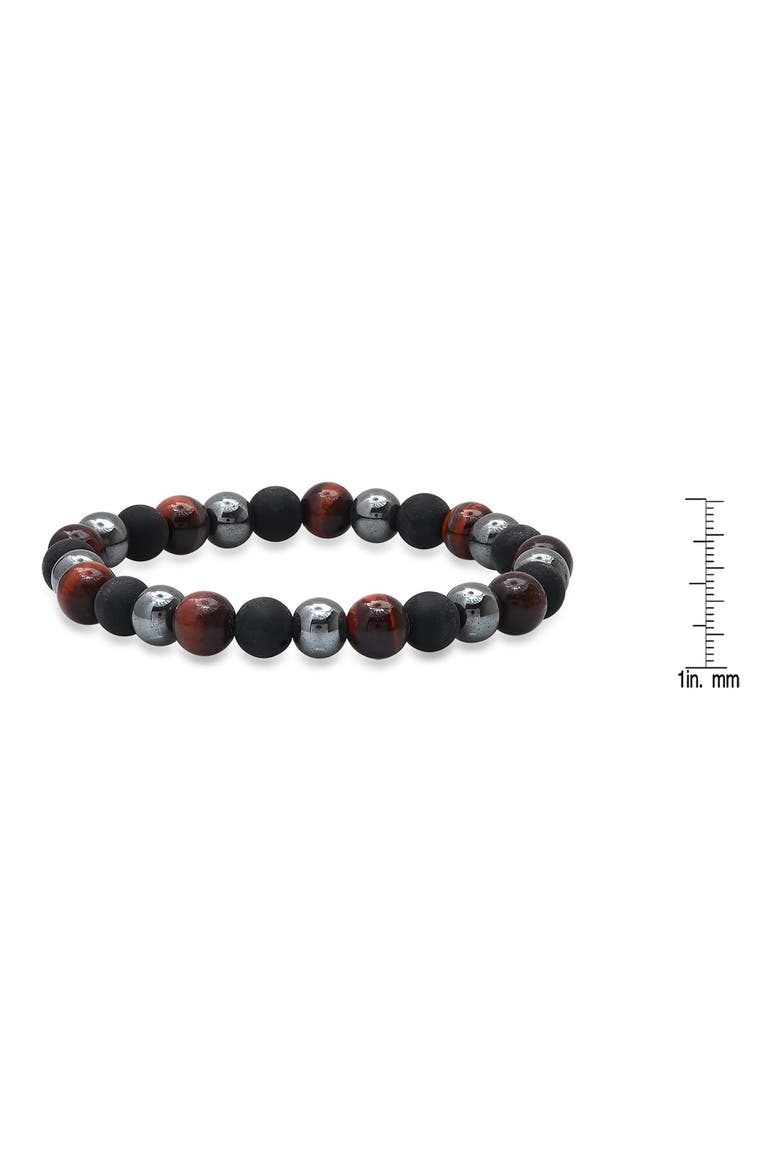 Men's Hematite and Lava Bead Stretch Bracelet, Alternate, color, BLACK