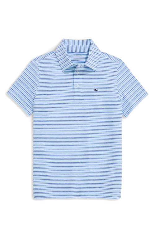 Vineyard Vines Kids' Stripe Sankaty Performance Polo In Blue