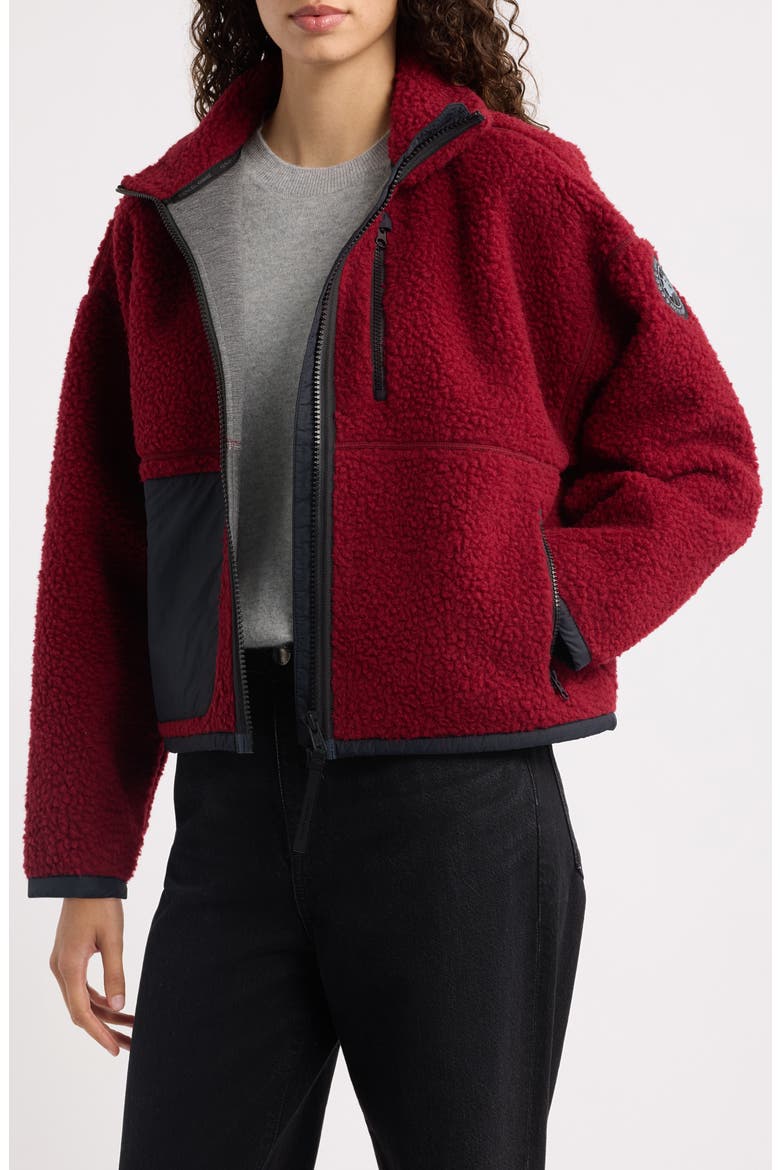 Simcoe Fleece Zip-Up Jacket, Alternate, color, BURNT VERMILLION