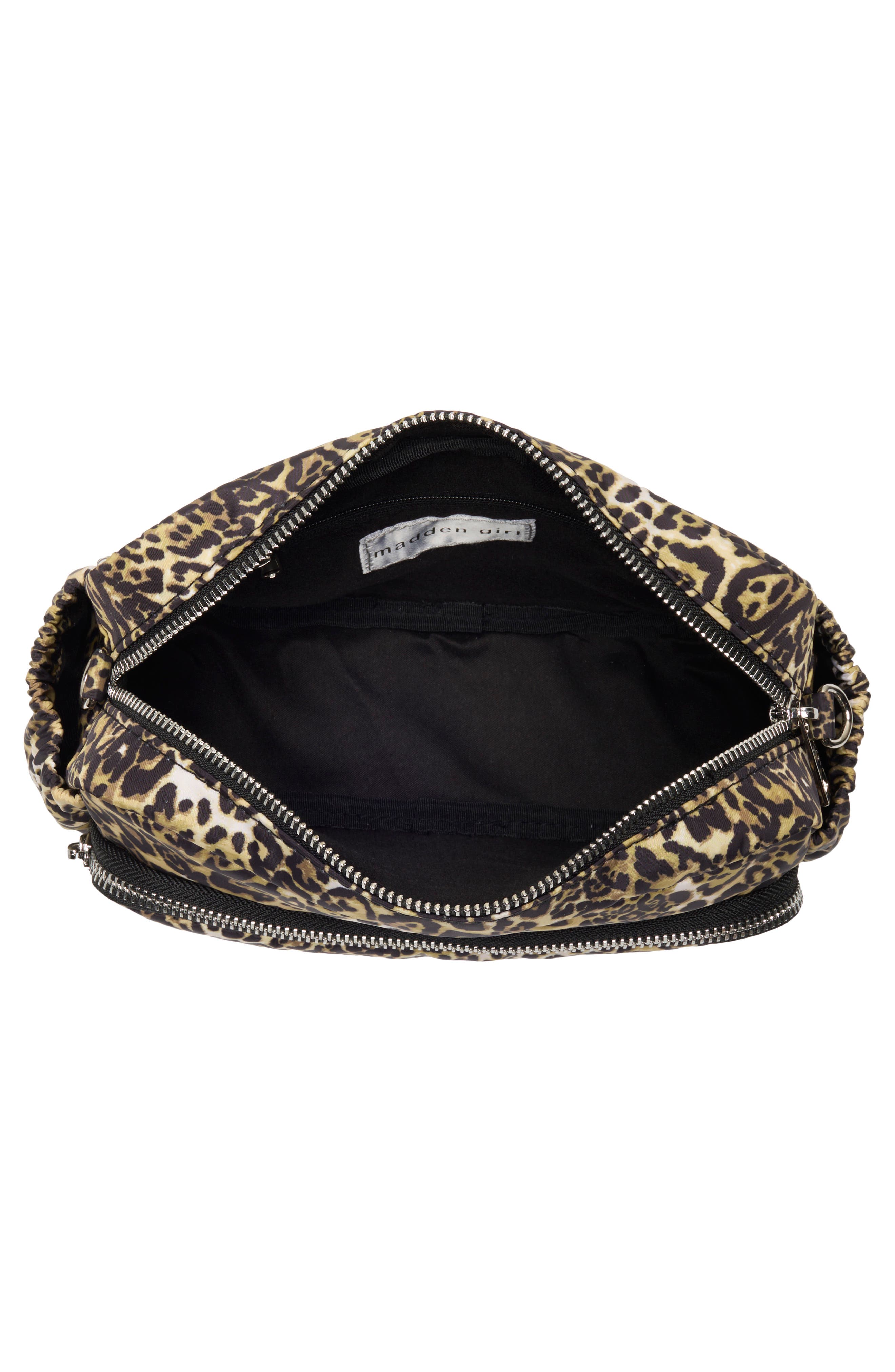 Madden Girl Nylon Camera Bag, Alternate, color, Leopard