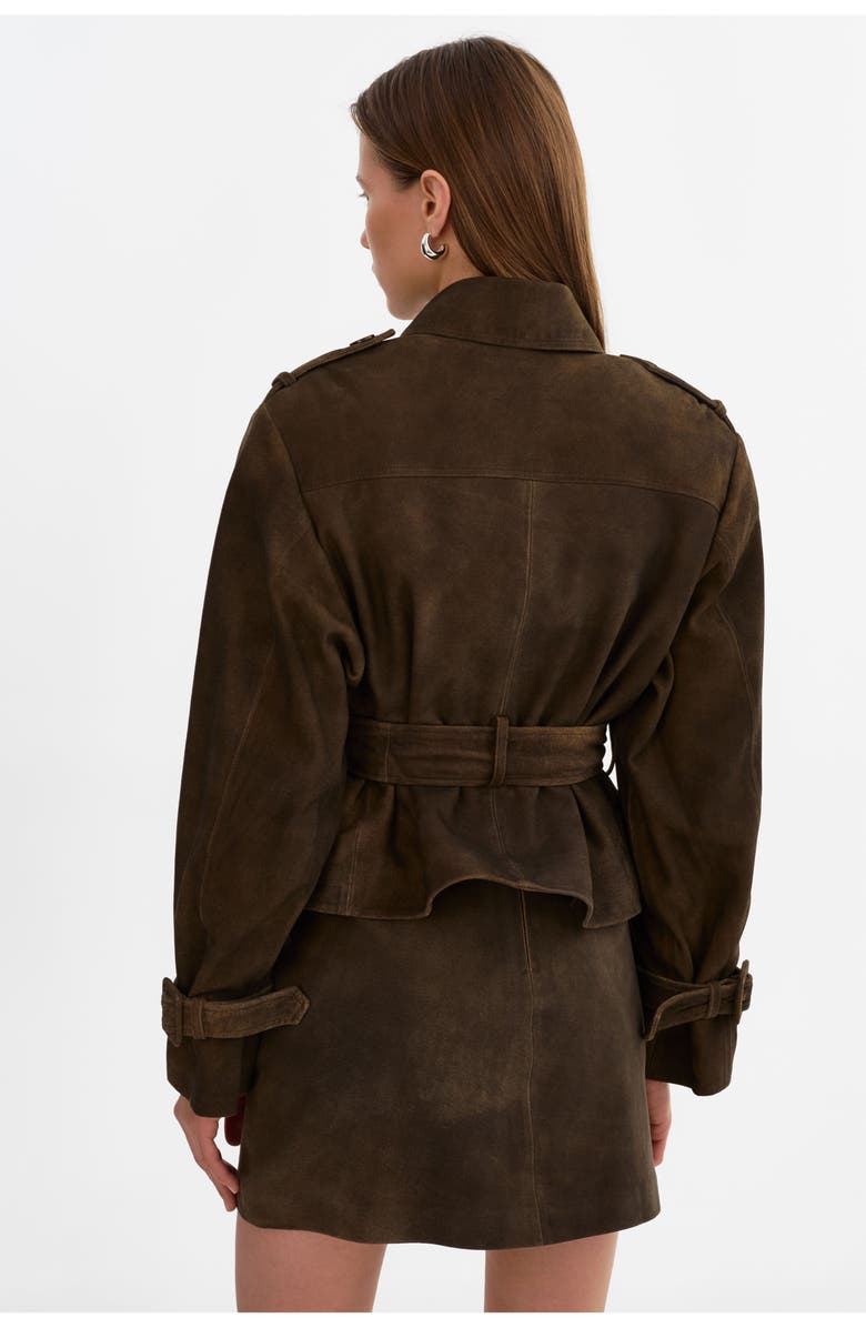 LAMARQUE Dhana | Suede Trench Jacket, Alternate, color, Distressed Brown