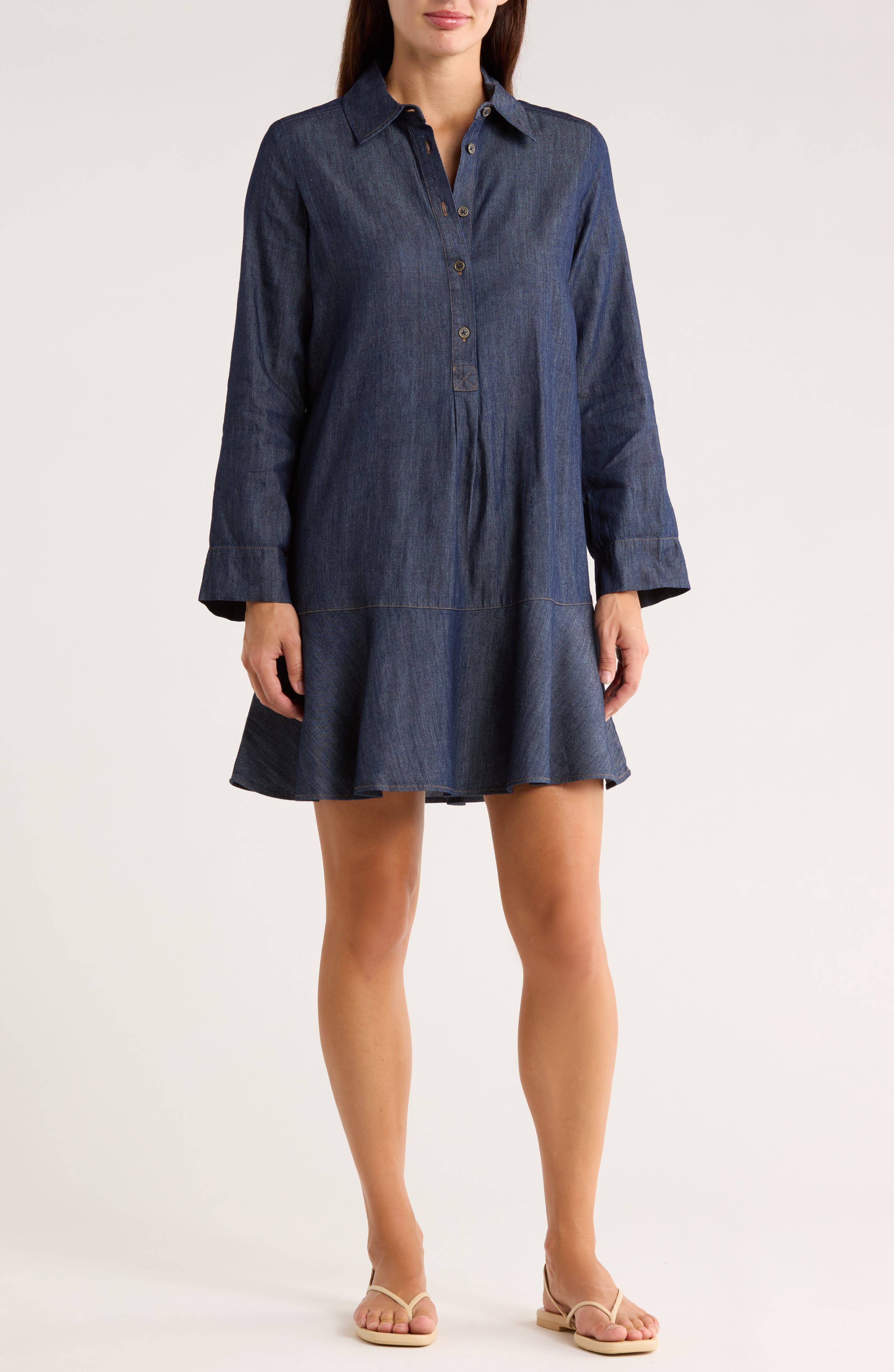 Tommy Hilfiger Roll Sleeve Chambray Dress