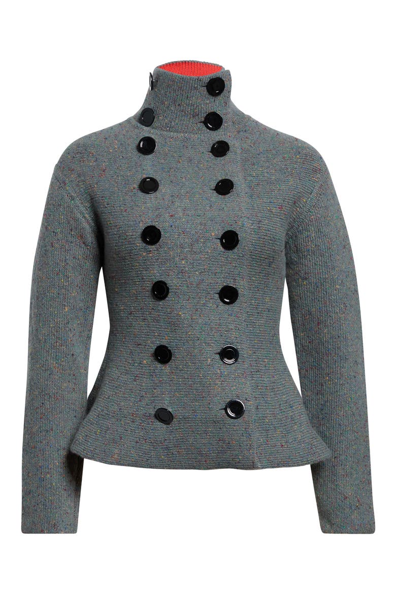 Capucine Wool Donegal Sweater Jacket, Main, color, BLUE MULTI
