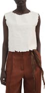 MANGO Floral Embroidered Cotton Blend Top