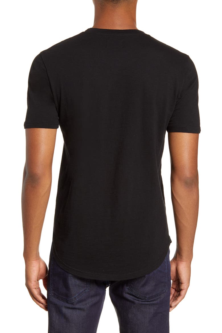 Scallop Slub Crewneck T-Shirt, Alternate, color, BLACK