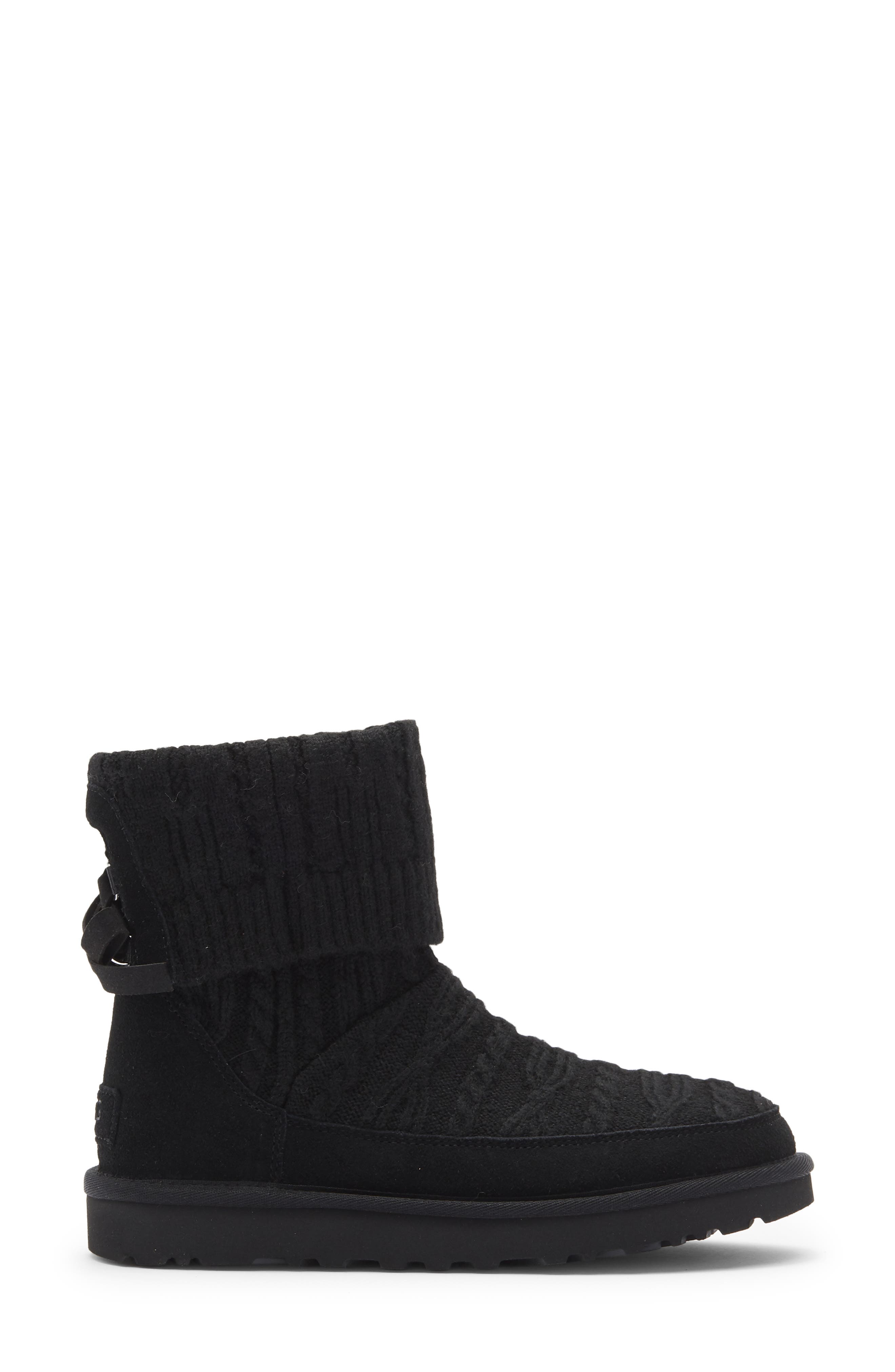 UGG<sup>®</sup> Classic Mini Cable Knit Bootie, Alternate, color, Black