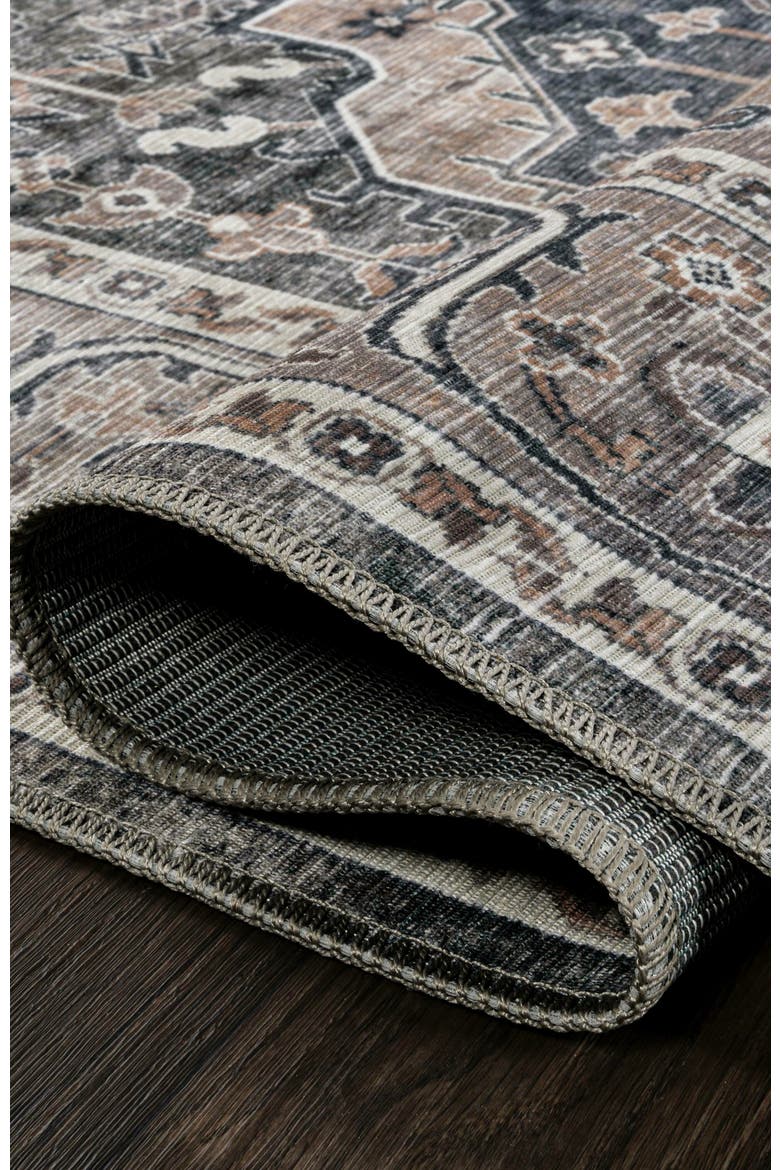 Alacati Ogee Medallion Machine-Washable Area Rug, Alternate, color, Dark Green/Dark Beige