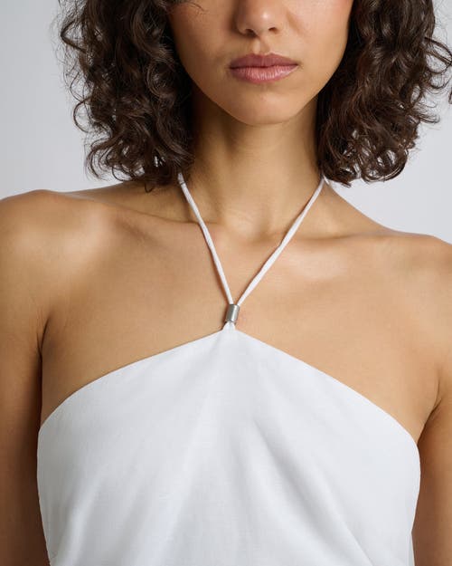Onia Air Linen Ruched Halter Dress In White