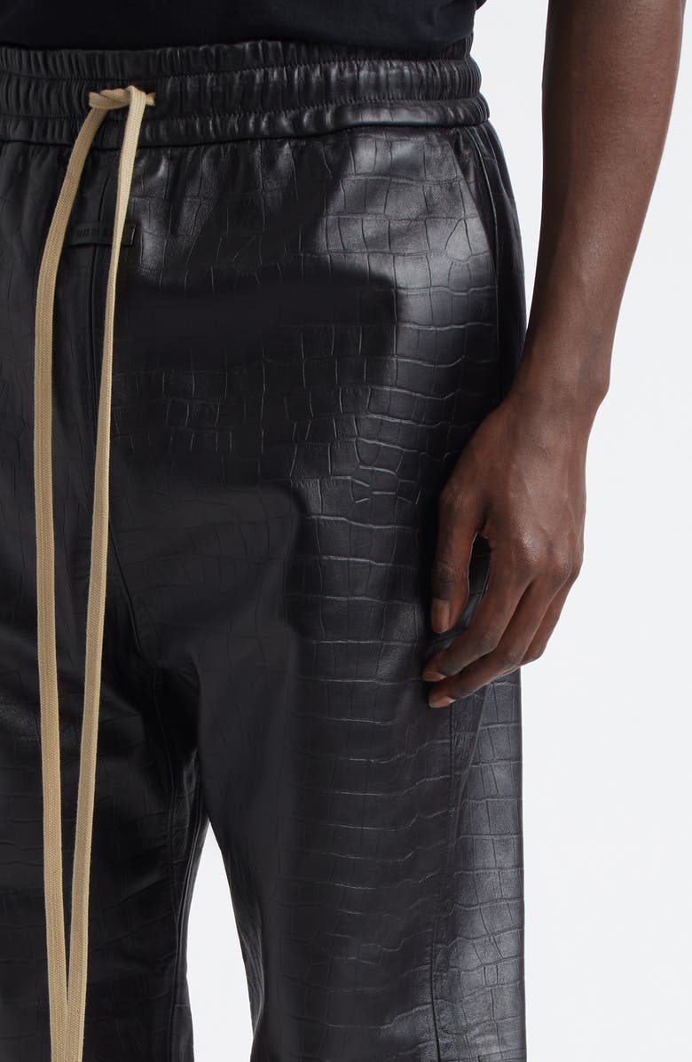 Fear of God Croc Embossed Leather Forum Pants, Alternate, color, Black