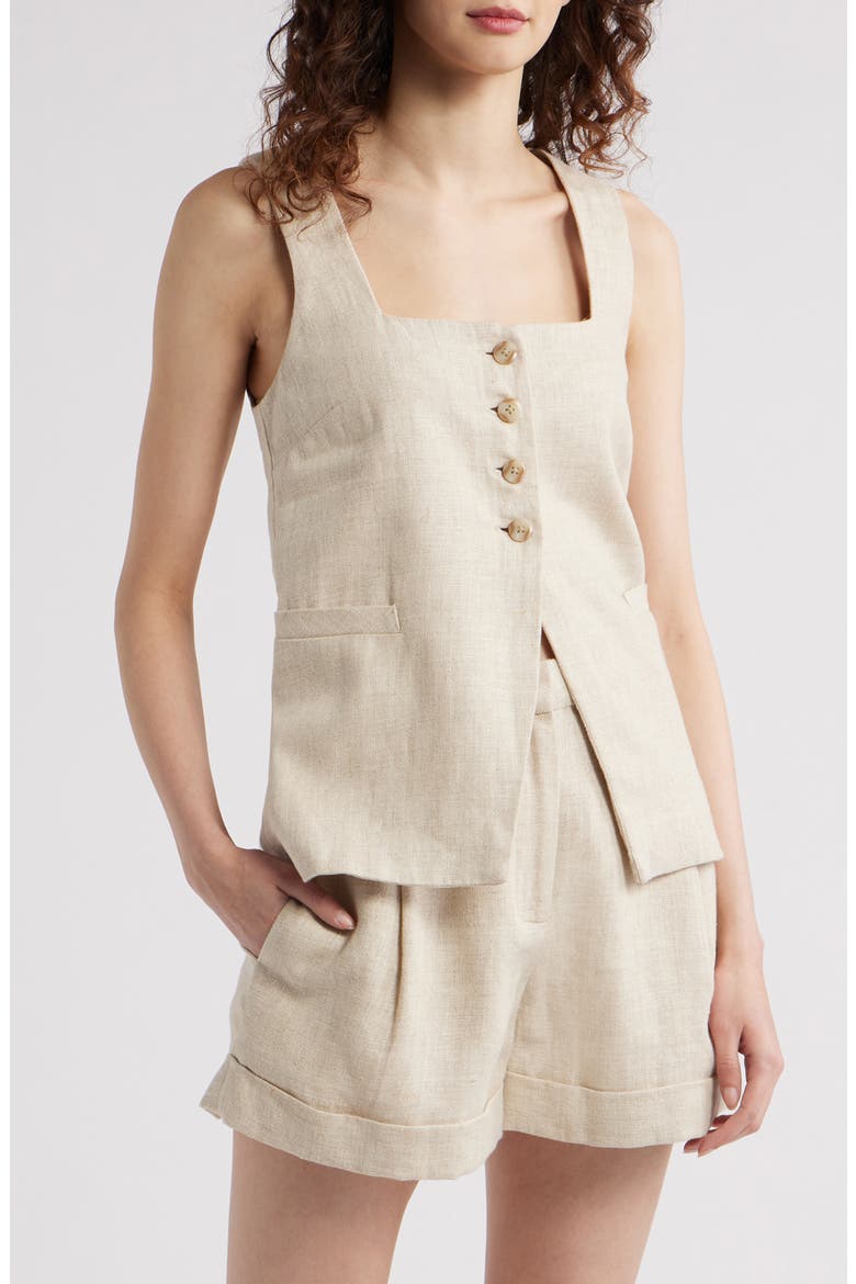 Jackie Linen Vest, Main, color, NATURAL