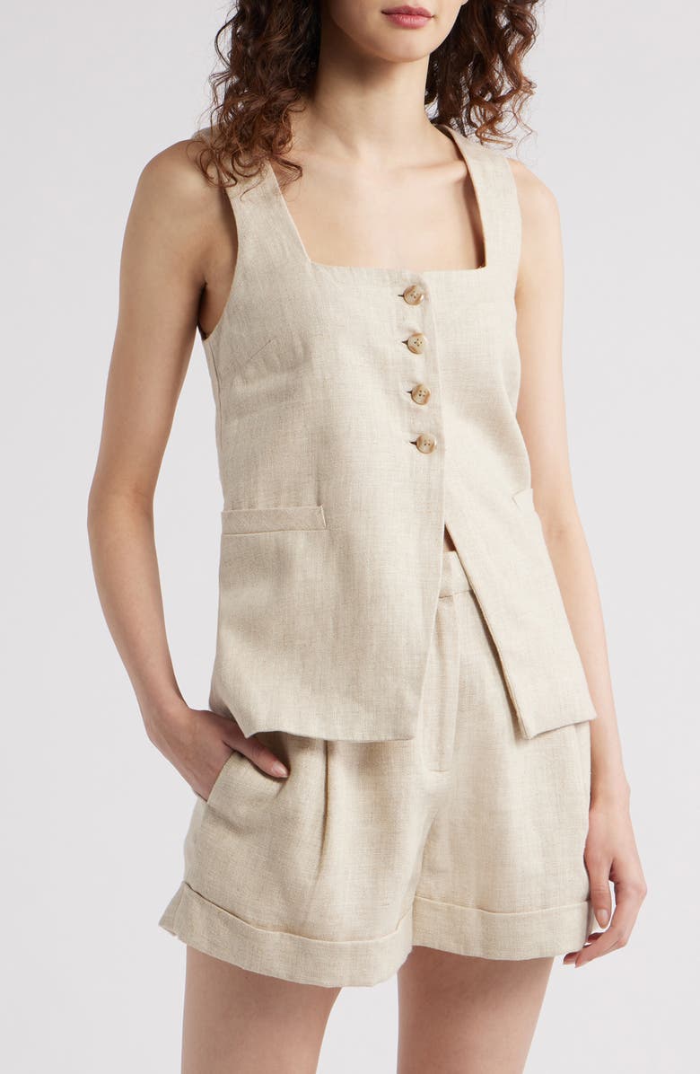 Faithfull the Brand Jackie Linen Vest, Main, color, Natural