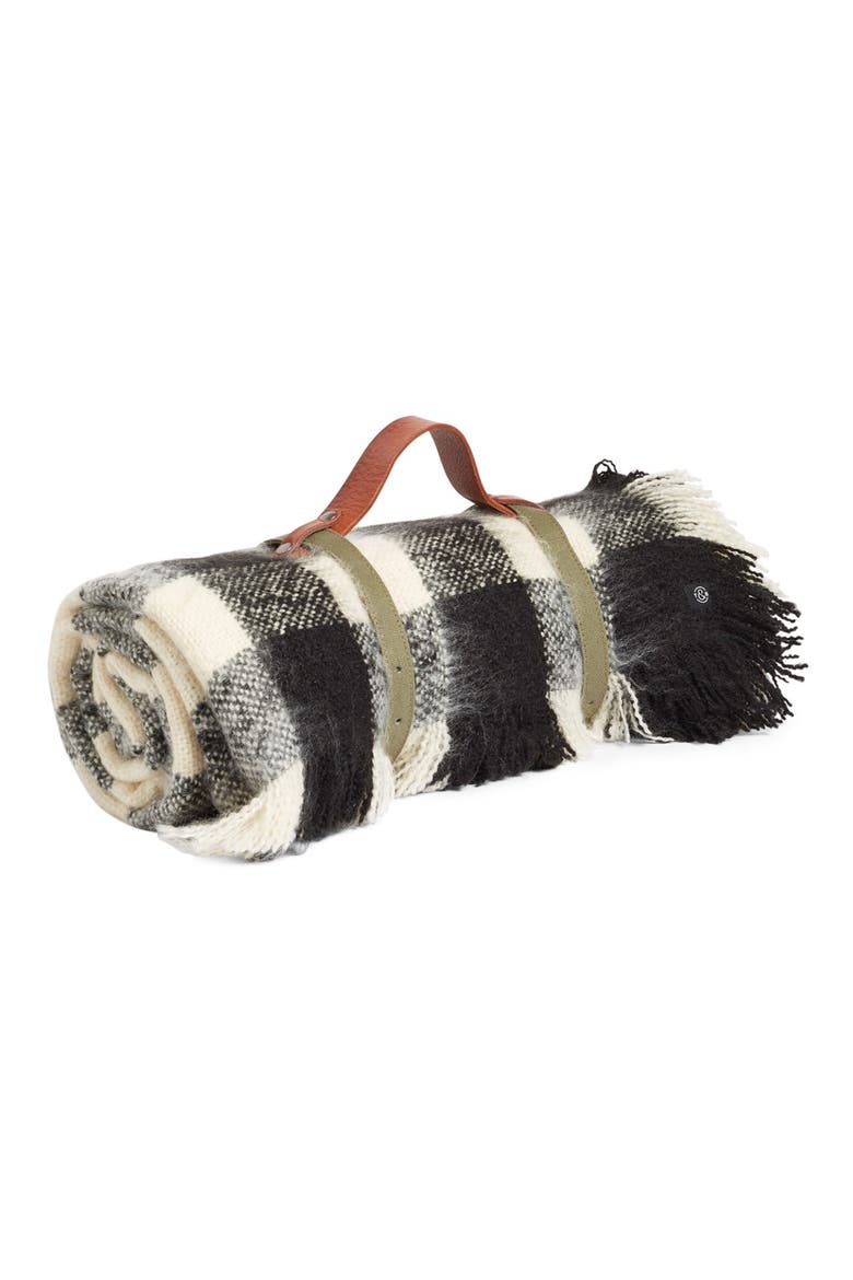 Treasure&Bond Buffalo Check Blanket Wrap, Alternate, color, BLACK COMBO