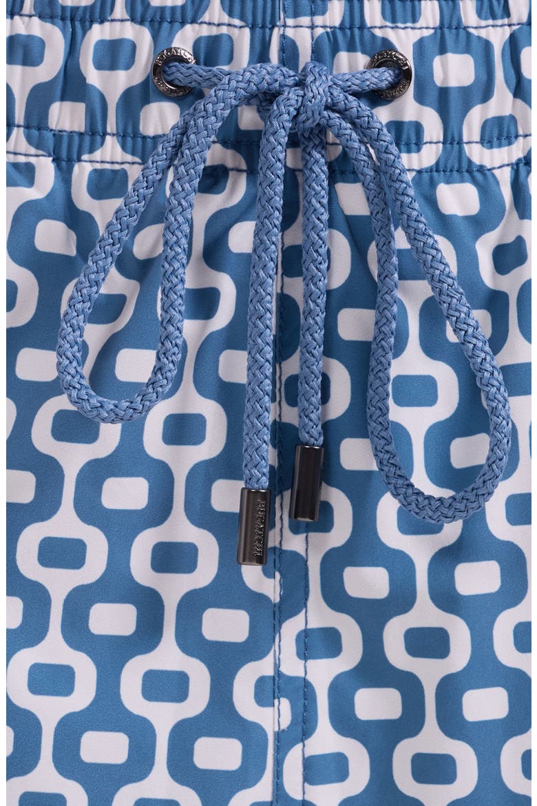 Cruz Print Swim Trunks, Alternate, color, PEACOCK