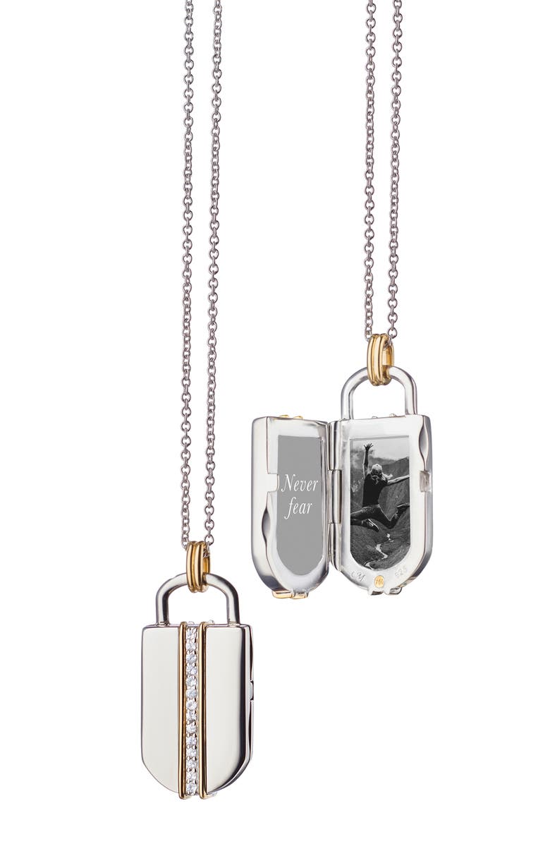 Monica Rich Kosann White Sapphire Locket, Main, color, 