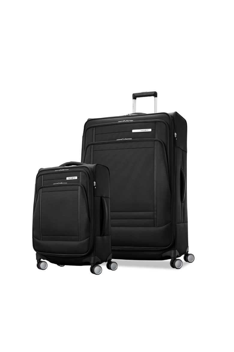 UpLIFT Softside Expandable (20"/29") 2 Piece Spinner Luggage Set, Main, color, Black