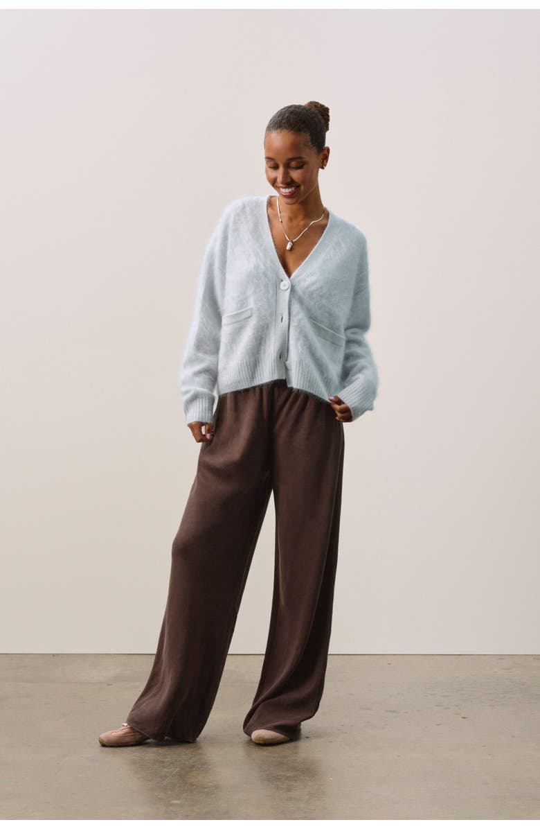 NAKED CASHMERE Brushed Cashmere Boxy Cardigan w/ Shell Btns, Alternate, color, Cloud