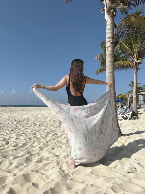 Ramus & Co Oversized 37" X 71" Preppy Turkish Beach Towel By In Multi