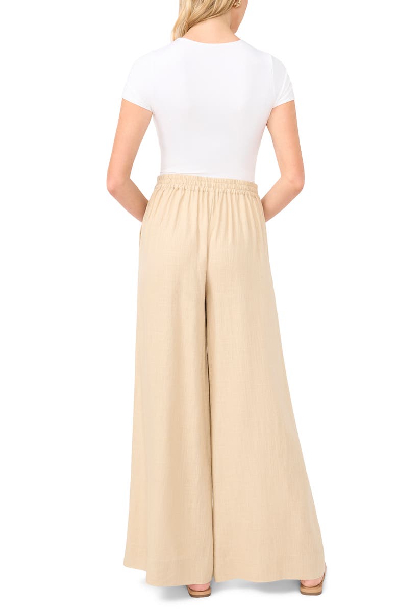 Vince Camuto Wide Leg Pull-On Pants, Alternate, color, Camel