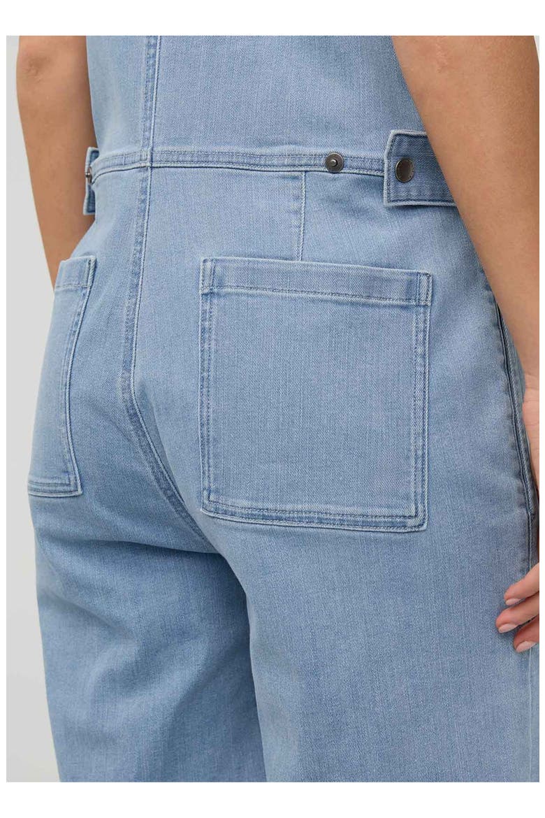 Performance Denim Short Sleeve Jumpsuit, Alternate, color, Desert-Blue