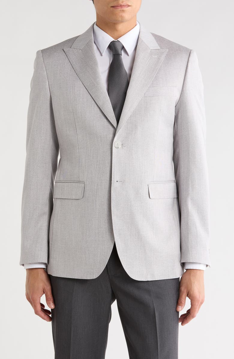 Tahari Slim Fit Textured Blazer, Main, color, Grey