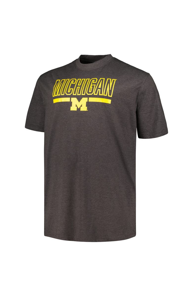 PROFILE Men's Profile Heather Charcoal Michigan Wolverines Big & Tall Team T-Shirt, Alternate, color, 
