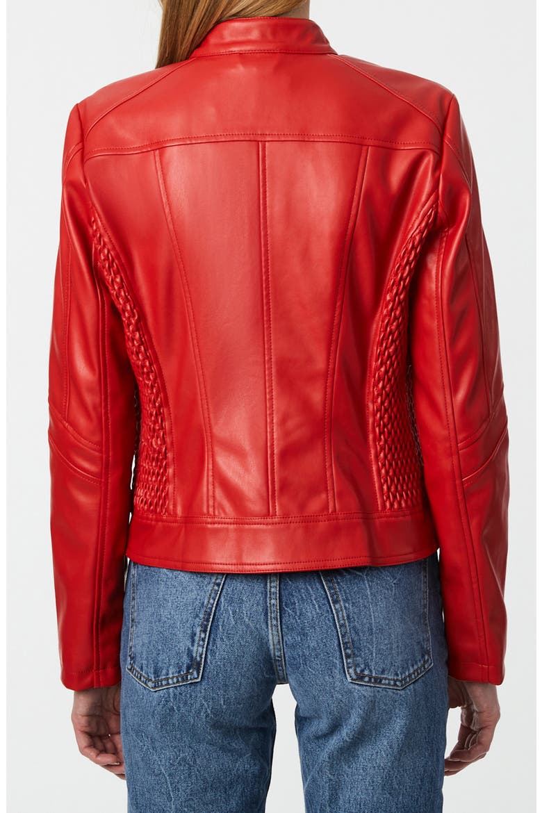 Faux Leather Scuba Jacket, Alternate, color, APPLE RED