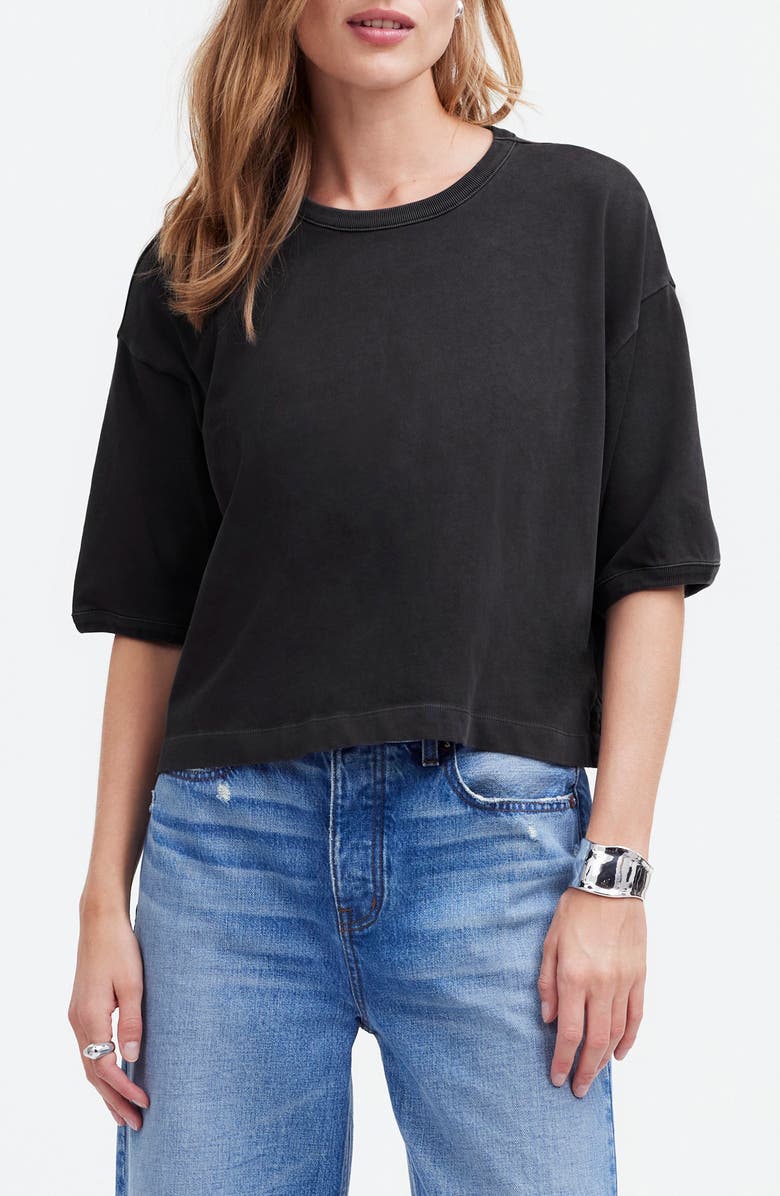 Madewell Relaxed Boxy T-Shirt, Main, color, Black Coal