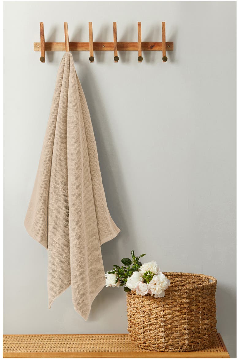 6-Piece Cotton Textured Bath Sheet Set, Alternate, color, TAUPE