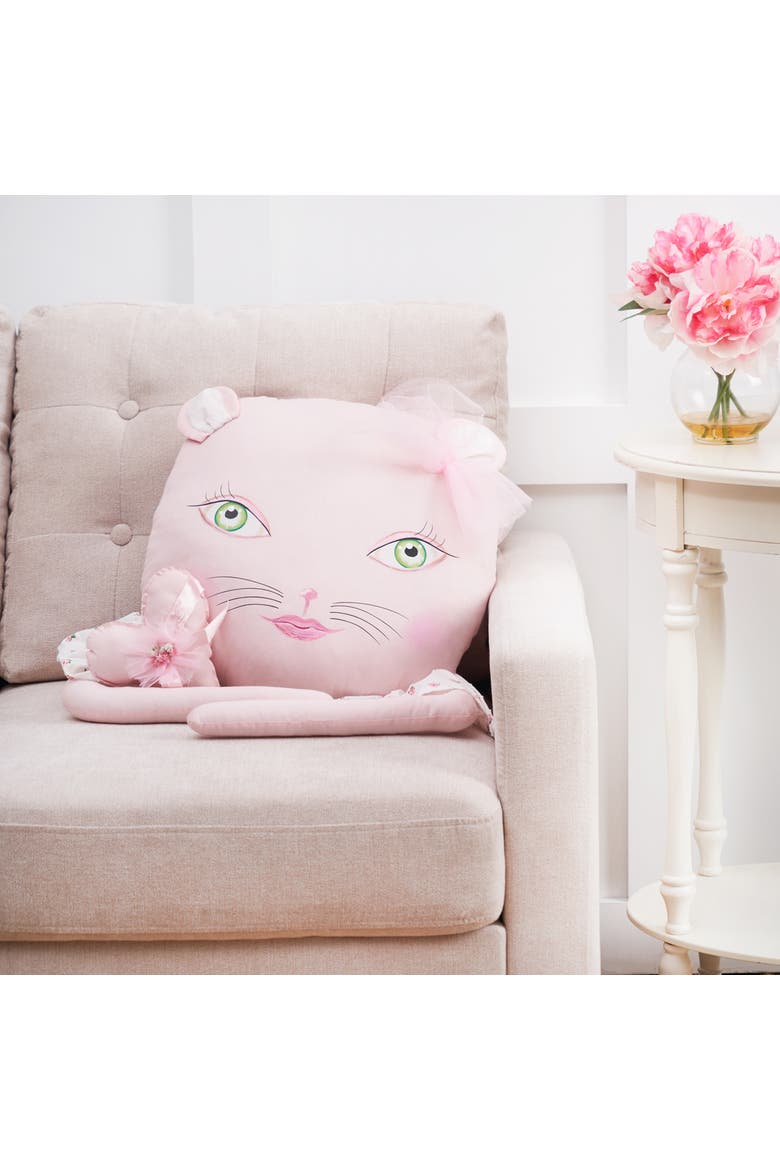 Koko Zombinaland Cat with Whiskers Spring Summer Decorative Soft Figurine Pillow, Alternate, color, Pink