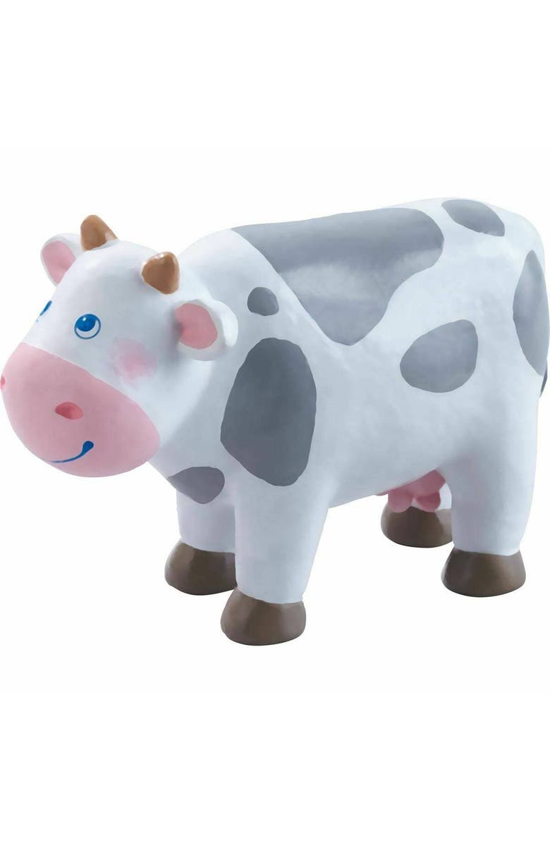 HABA Little Friends Cow - 4.5" Holstein Farm Animal Toy Figure, Main, color, Multi