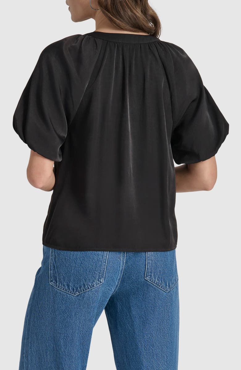DKNY Bubble Sleeve Satin Top, Alternate, color,