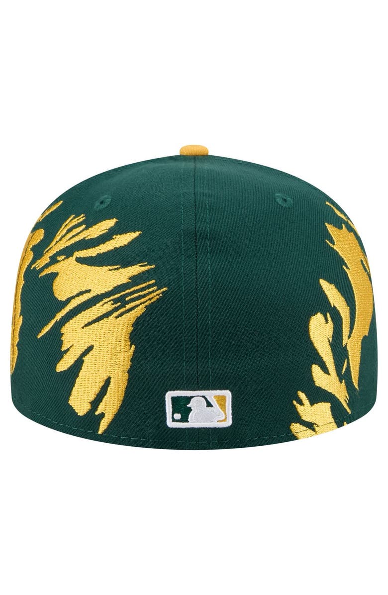 New Era Men's New Era Green/Gold Athletics Retro Pattern 59FIFTY Fitted Hat, Alternate, color, Green
