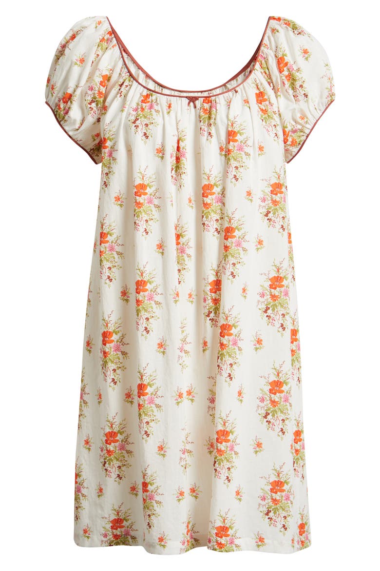 Julia Floral Print Organic Cotton Shift Dress, Alternate, color, ROSE PETIT BOUQUET DE CHAMONIX