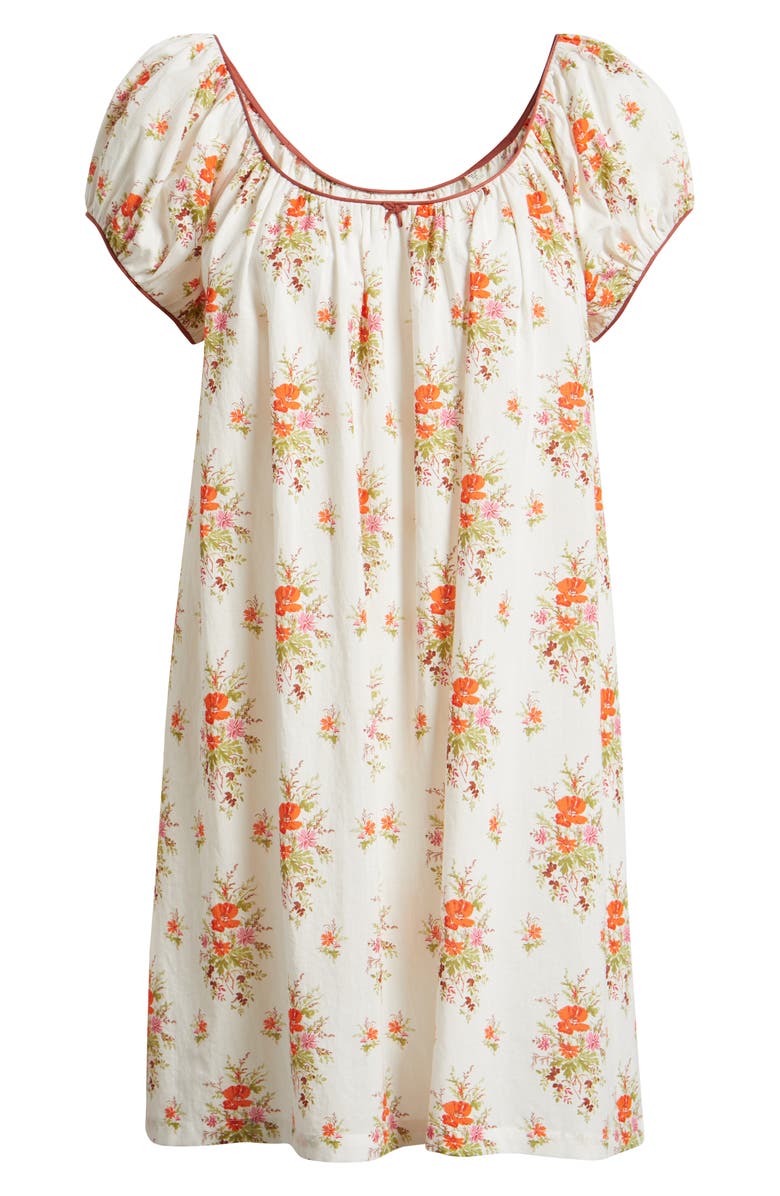 DÔEN Julia Floral Print Organic Cotton Shift Dress, Alternate, color, Rose Petit Bouquet De Chamonix