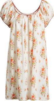 DÔEN Julia Floral Print Organic Cotton Shift Dress