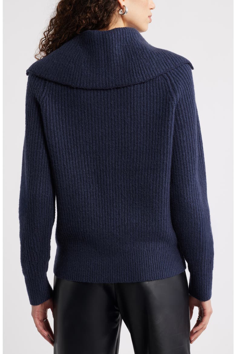 Rib Sailor Collar Sweater, Alternate, color, NAVY NIGHT