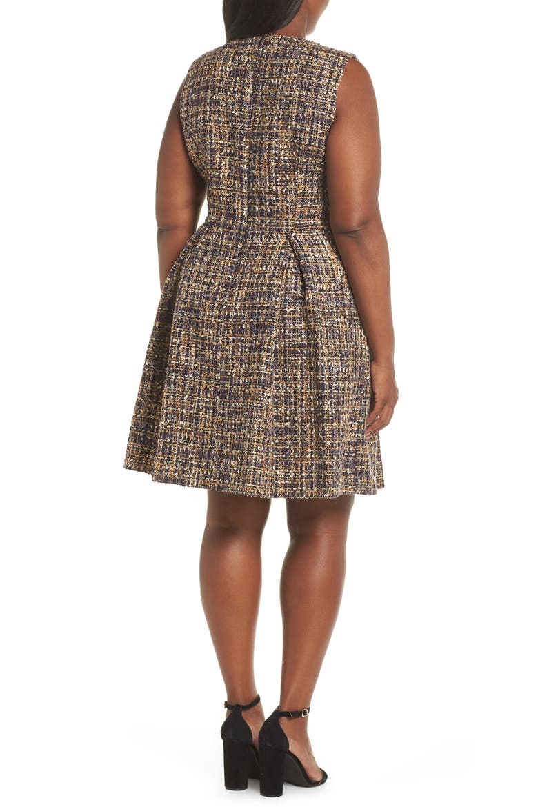 Tinsley Metallic Tweed Fit & Flare Dress, Alternate, color, MULTI