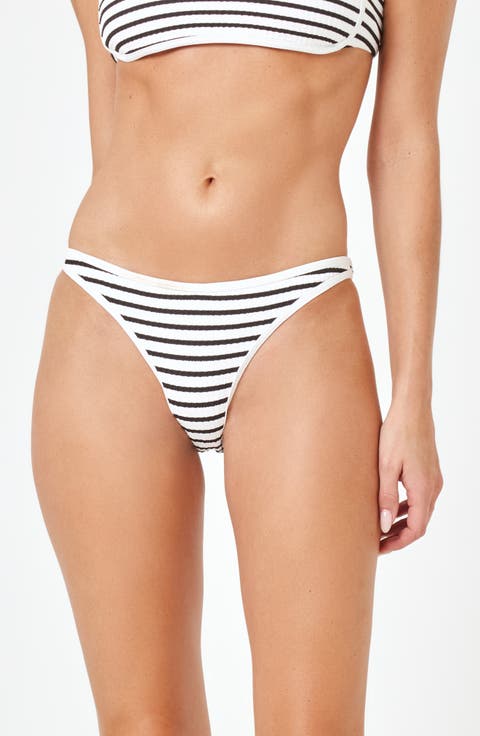 Suzi Textured Stripe Bikini Bottoms