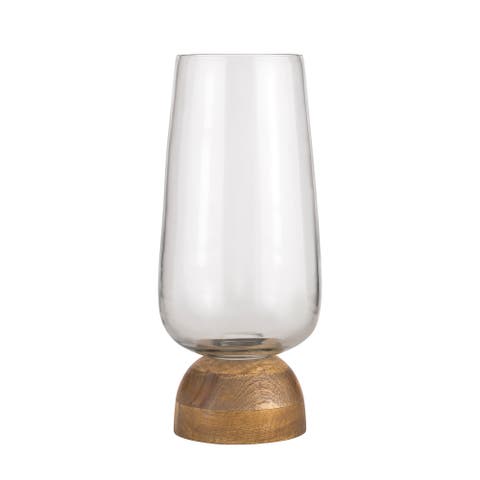 Glass 17.25 in. Clear Convex Vase