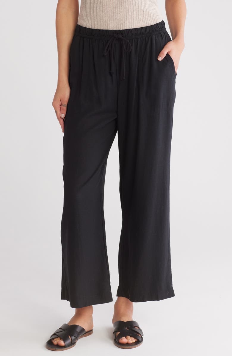Splendid Sorrento Crop Wide Leg Pants, Main, color, Black