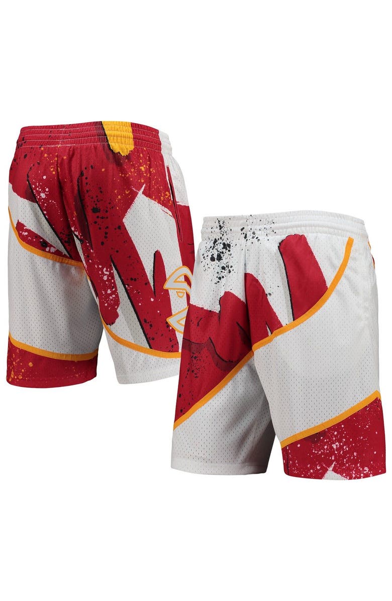 Mitchell & Ness Men's Mitchell & Ness White Atlanta Hawks Hardwood Classics 1986 Hyper Hoops Swingman Shorts, Main, color, White