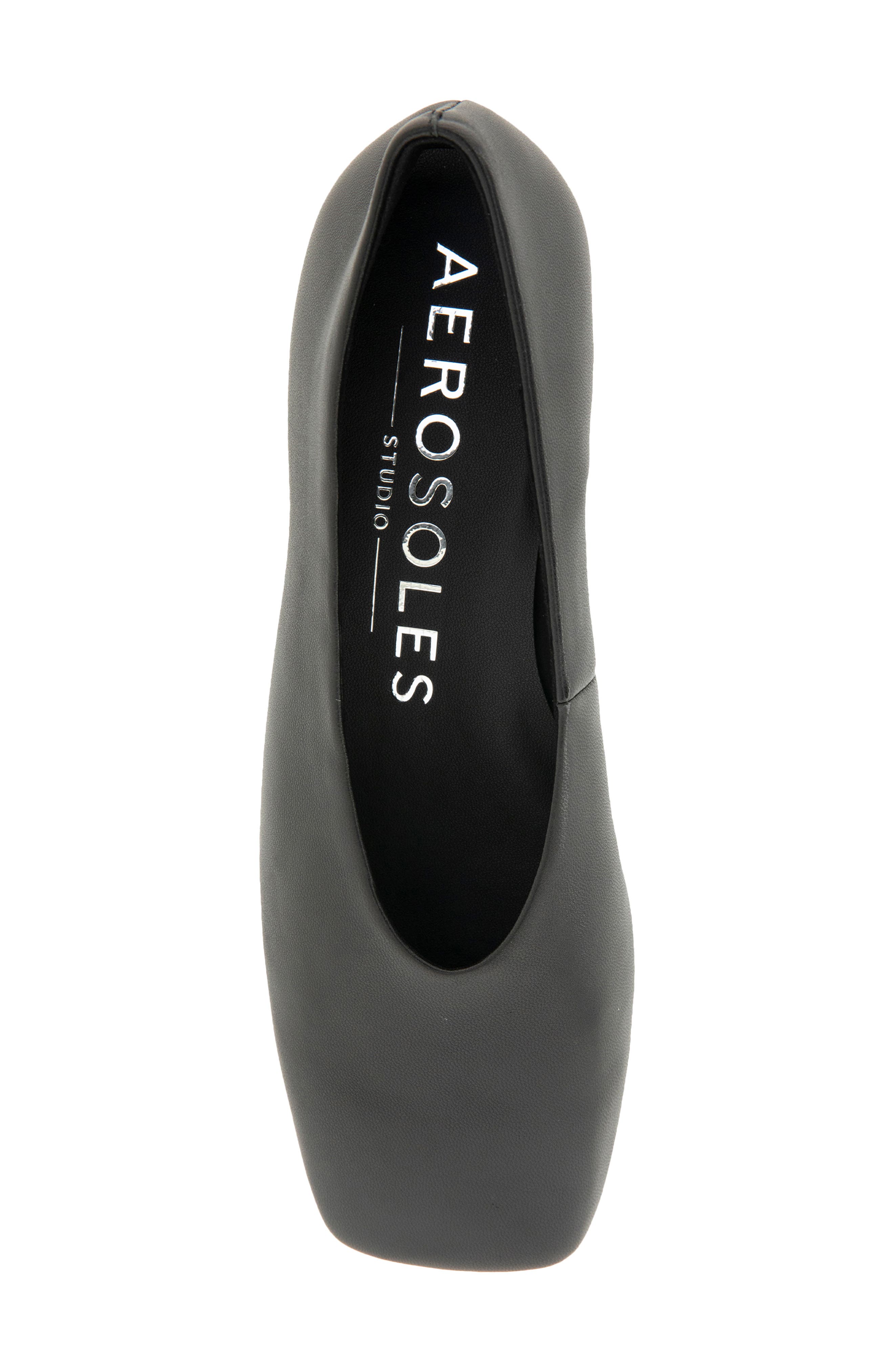 Aerosoles Nannie Square Toe Pump, Alternate, color, Black Leather