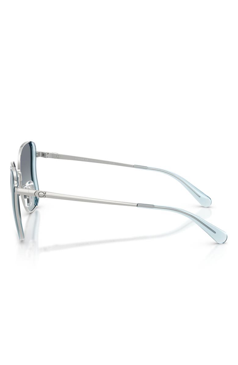 COACH 50mm Gradient Square Sunglasses, Alternate, color, Ocean / Silver