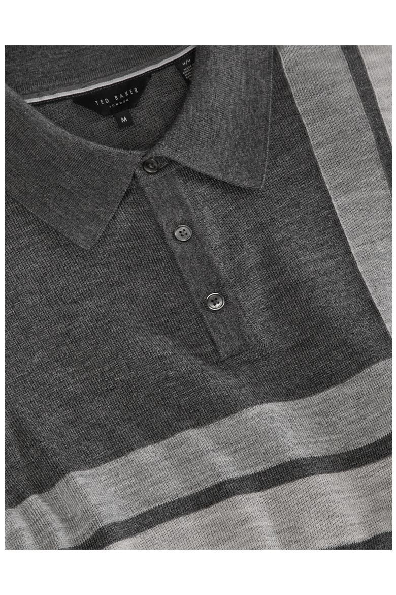 Intarsia Merino Wool Blend Sweater Polo, Alternate, color, CASTLEROCK HEATHER