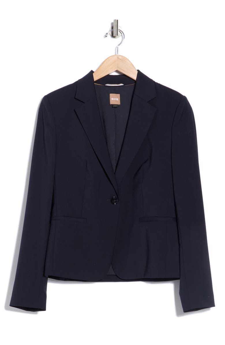 BOSS Jarua Notch Lapel Wool Blazer, Alternate, color, Dark Blue