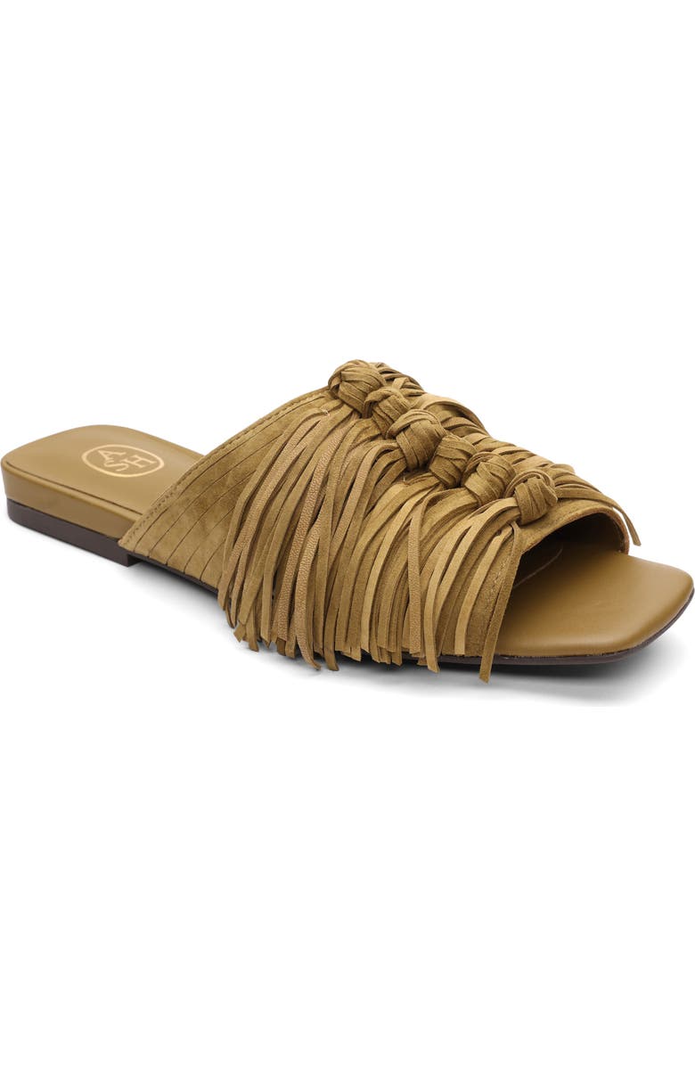 Ash Brigette Fringe Mule, Main, color, Fir Green