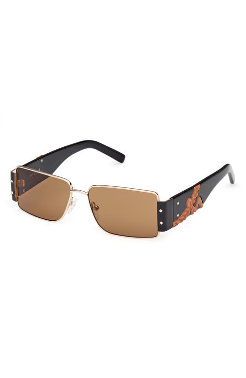 Mcm Roviex Rectangular Unisex Sunglasses Mw0012 32j 55 In Black