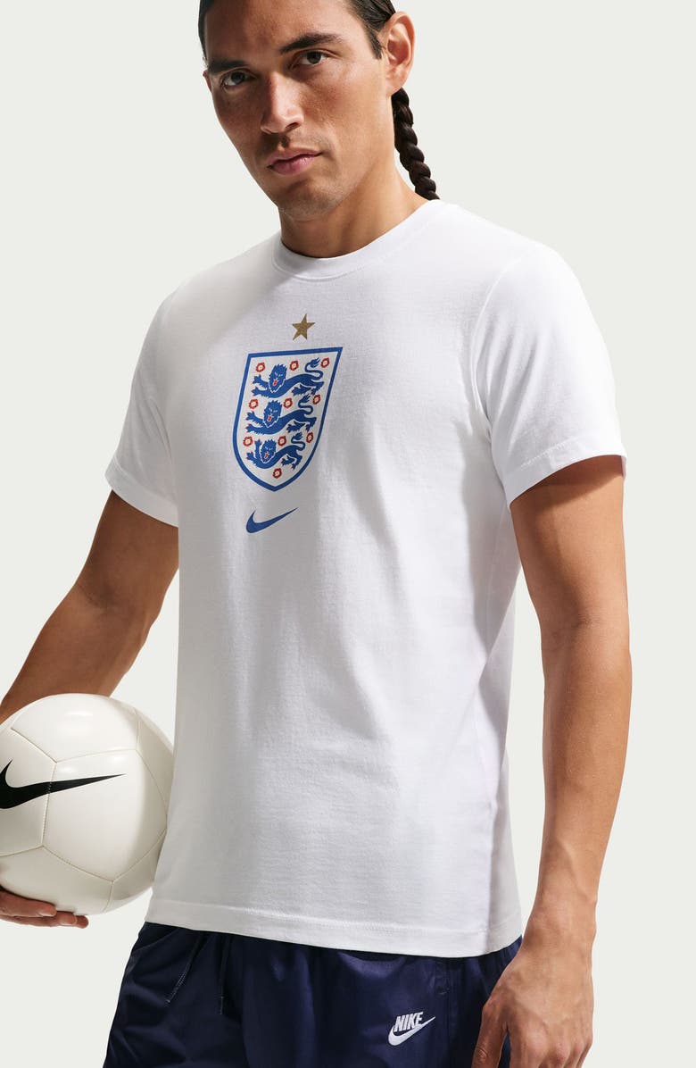 Nike England Crest Cotton Graphic T-Shirt, Alternate, color, White